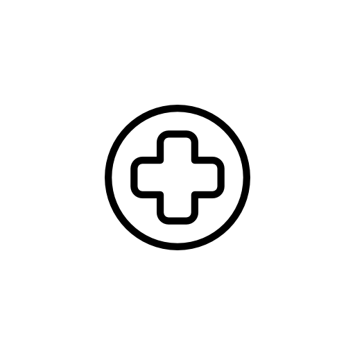 First aid cross in a circle