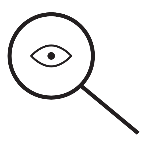 Detectives magnifying lens with eye