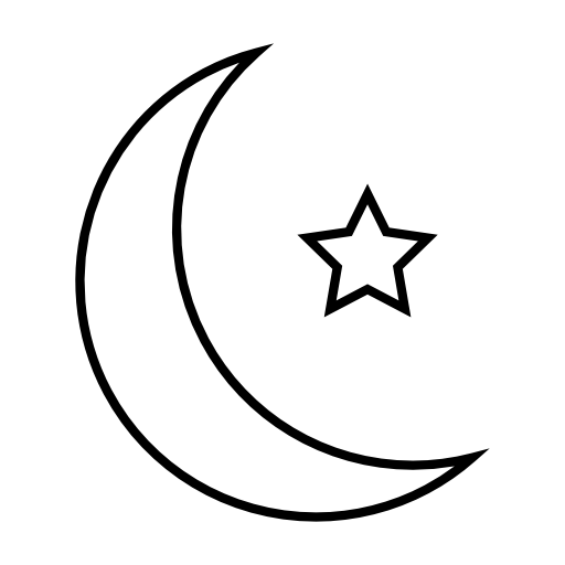 Islamic crescent with small star
