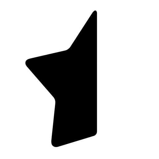Half black star shape