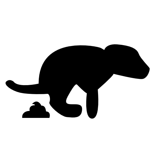 Dog and poop silhouette