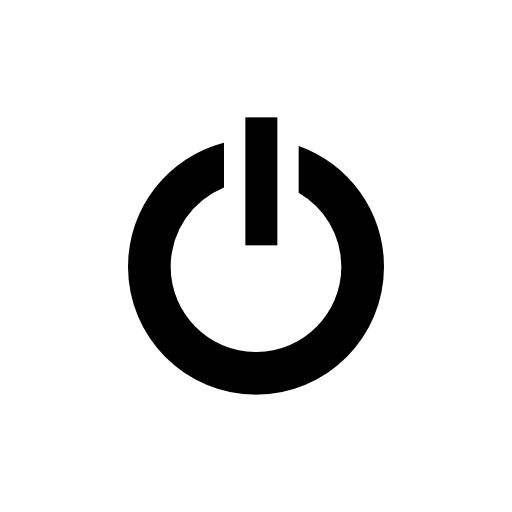 Power button of an open circle with a bar