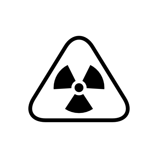 Radiation warning triangular sign