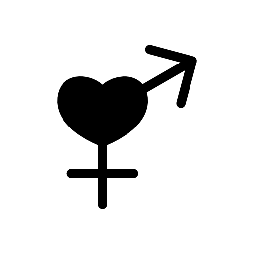 Heart with female and male signs