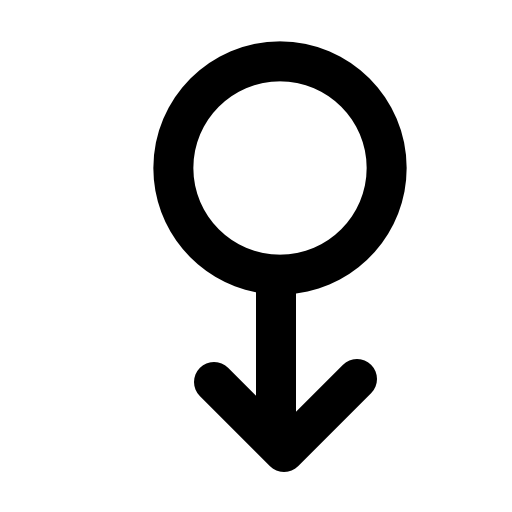 Circle with down arrow symbol
