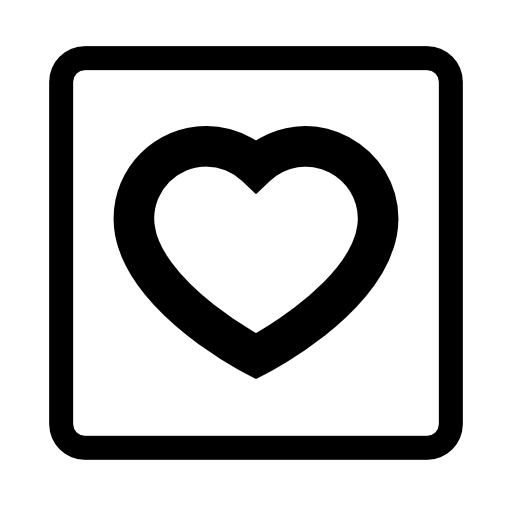 Love symbol of a heart outline in a square