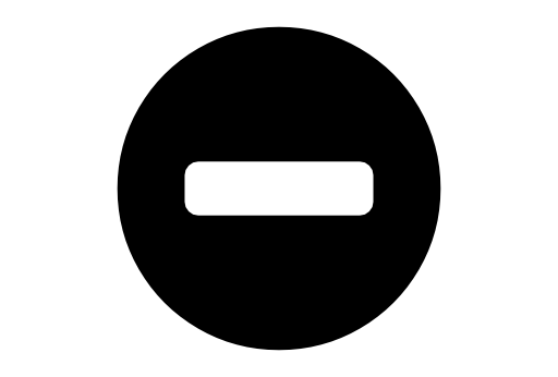 Minus sign inside a black circle