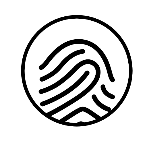 Fingerprint mark in a circle shape