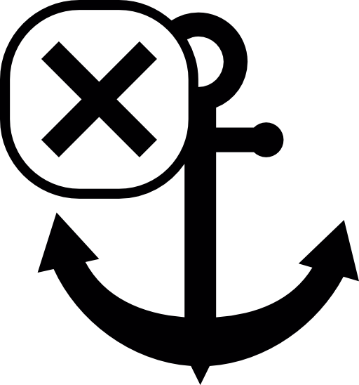 Anchor symbol with cross mark