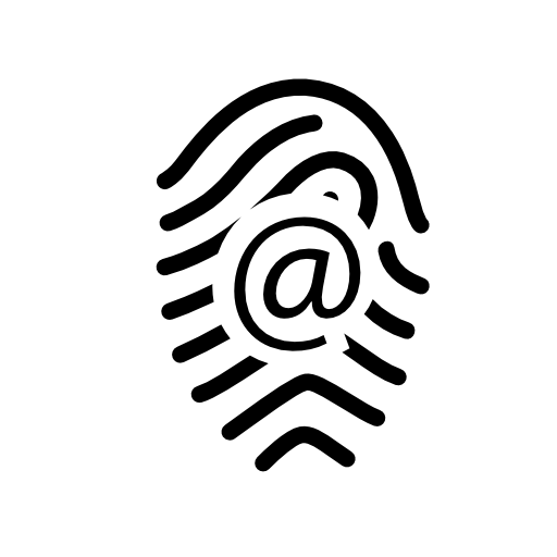 Fingerprint with arroba sign