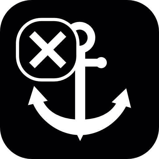 Ship anchor with cross mark