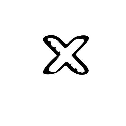 X sketched letter symbol