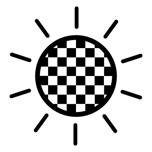 Sun outline with checkered circle