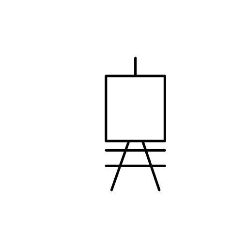 Painting canvas on an art stand