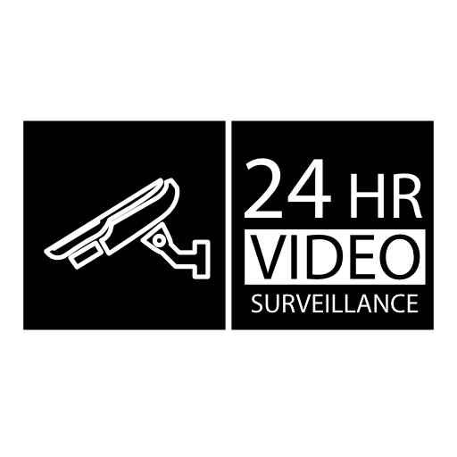24 hours video surveillance symbol