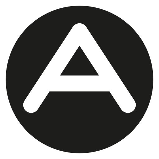 Letter A sign in a circle