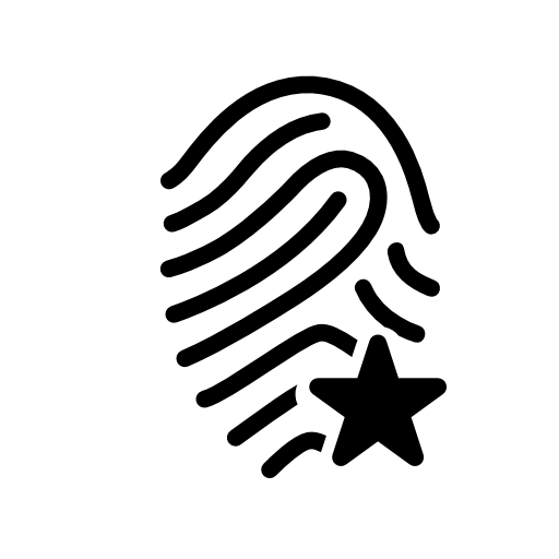 Fingerprint outline with star shape