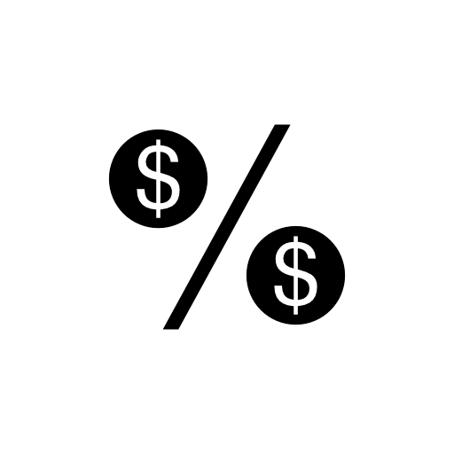 Percentage symbol with dollars