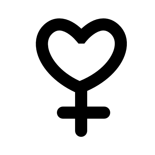 Female gender symbol variant with heart shape