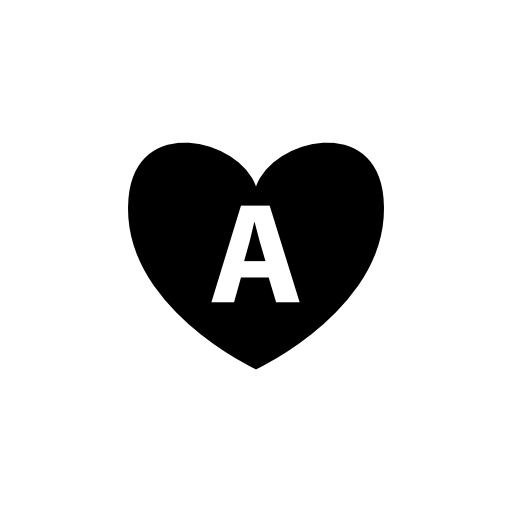 Heart with letter A inside