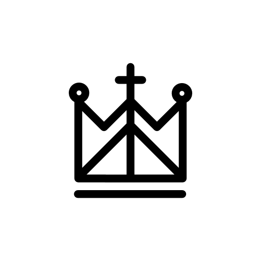 Royal religion crown with cross and lines