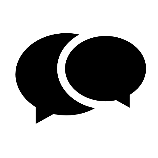 Two overlapping speech bubbles
