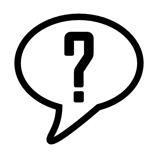 Speech balloon outline with question mark