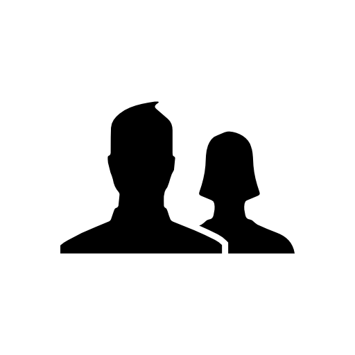 Man and woman close up silhouettes for Facebook