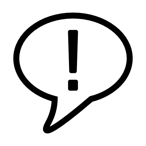 Speech balloon outline with exclamation mark
