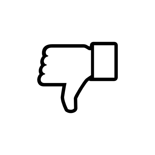 Dislike on Facebook, thumb down symbol outline
