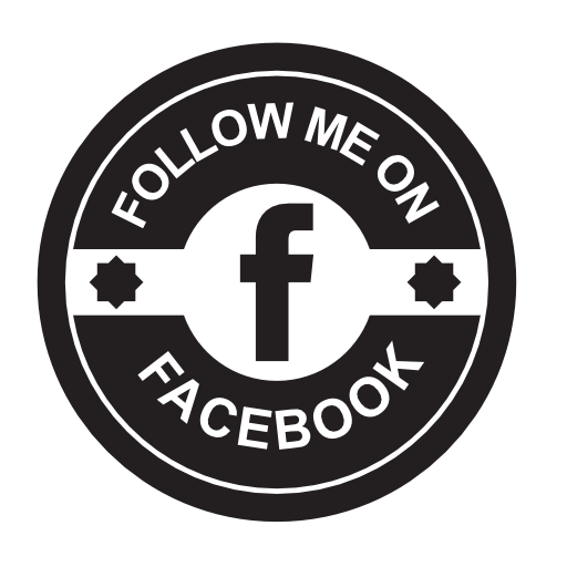 Facebook social retro circular badge