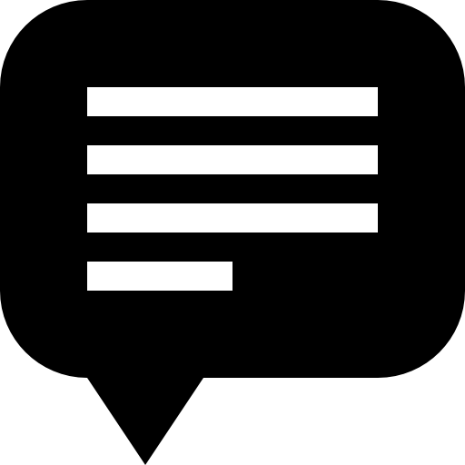 Speech bubble in rounded rectangular shape