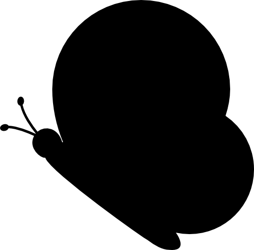Rounded butterfly facing left