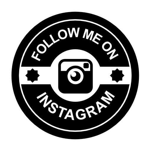 Follow me on instagram retro badge