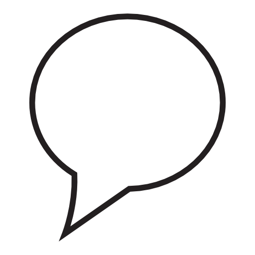 Speech bubble in white, IOS 7 interface symbol