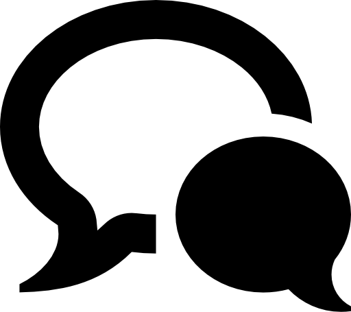 Speech bubbles outline and silhouette