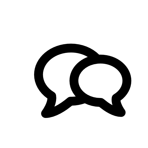 Two overlapping speech bubbles
