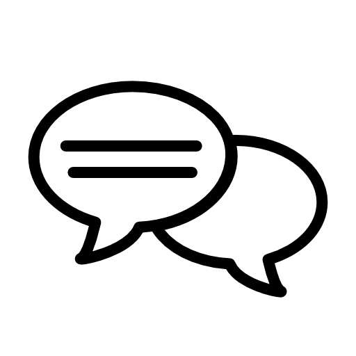 Speech bubble outlines with dialogue lines