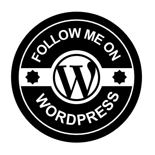 Follow me on wordpress retro badge