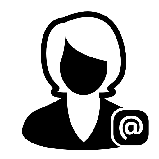Female profile user with strudel sign