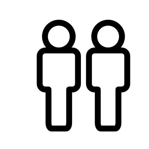 Two males standing outline