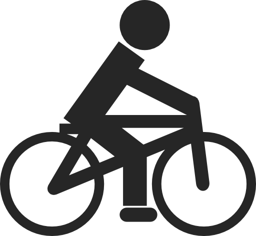 Riding cyclist silhouette