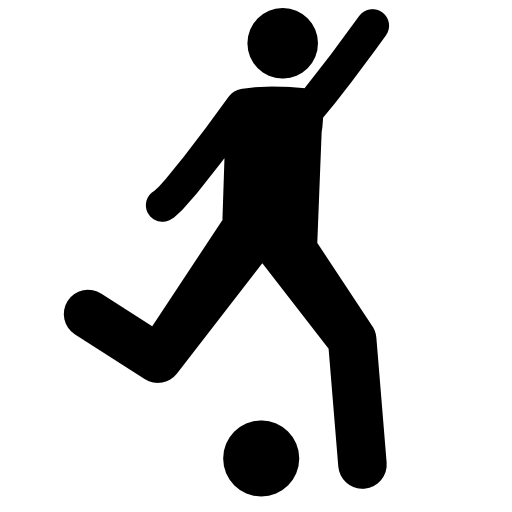 Football player attempting to kick ball