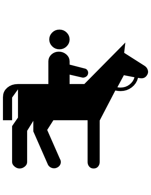 Silhouette of a man riding a horse