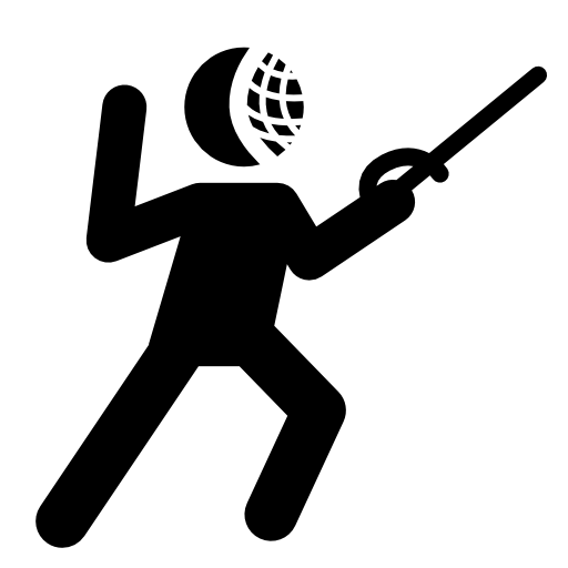 Tai chi chuan person silhouette with a fight sword