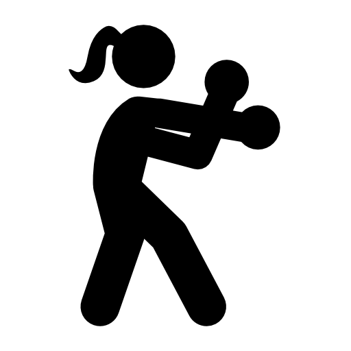 Female boxing silhouette of a young woman