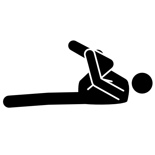 Football player stretching with flexed leg to chest