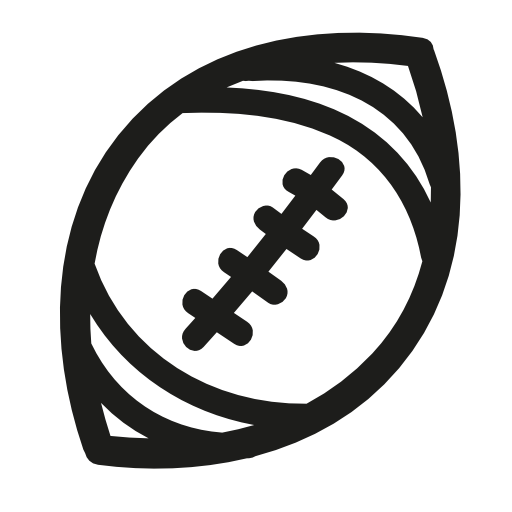 American football ball hand drawn outline