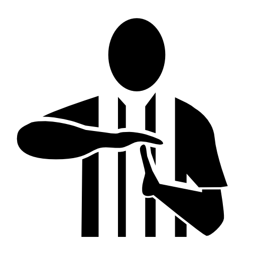 Football referee with hand gestures