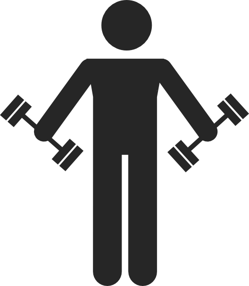 Exercising man with weight